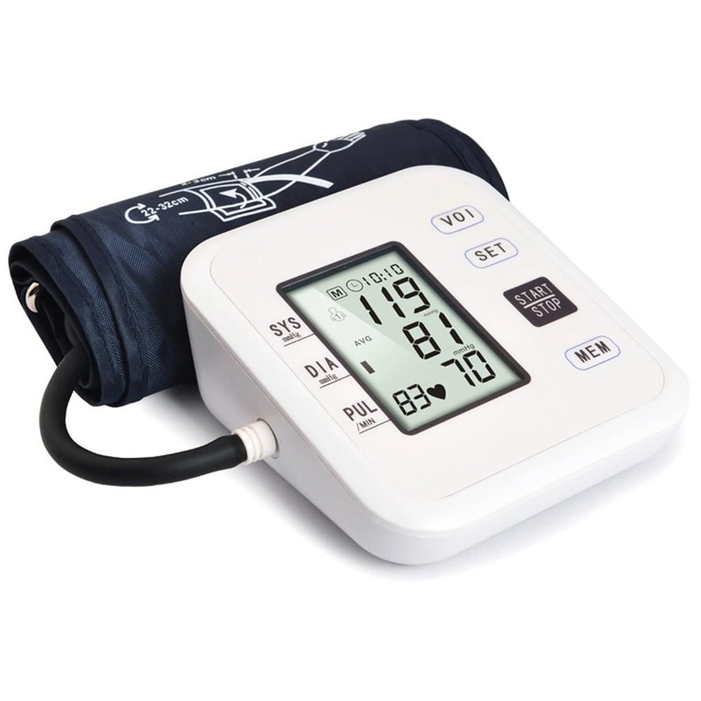 Upper Arm Style Automatic Electronic Blood Pressure Monitor with Large LCD Display Digital Intelligent Blood Pressure Image 1