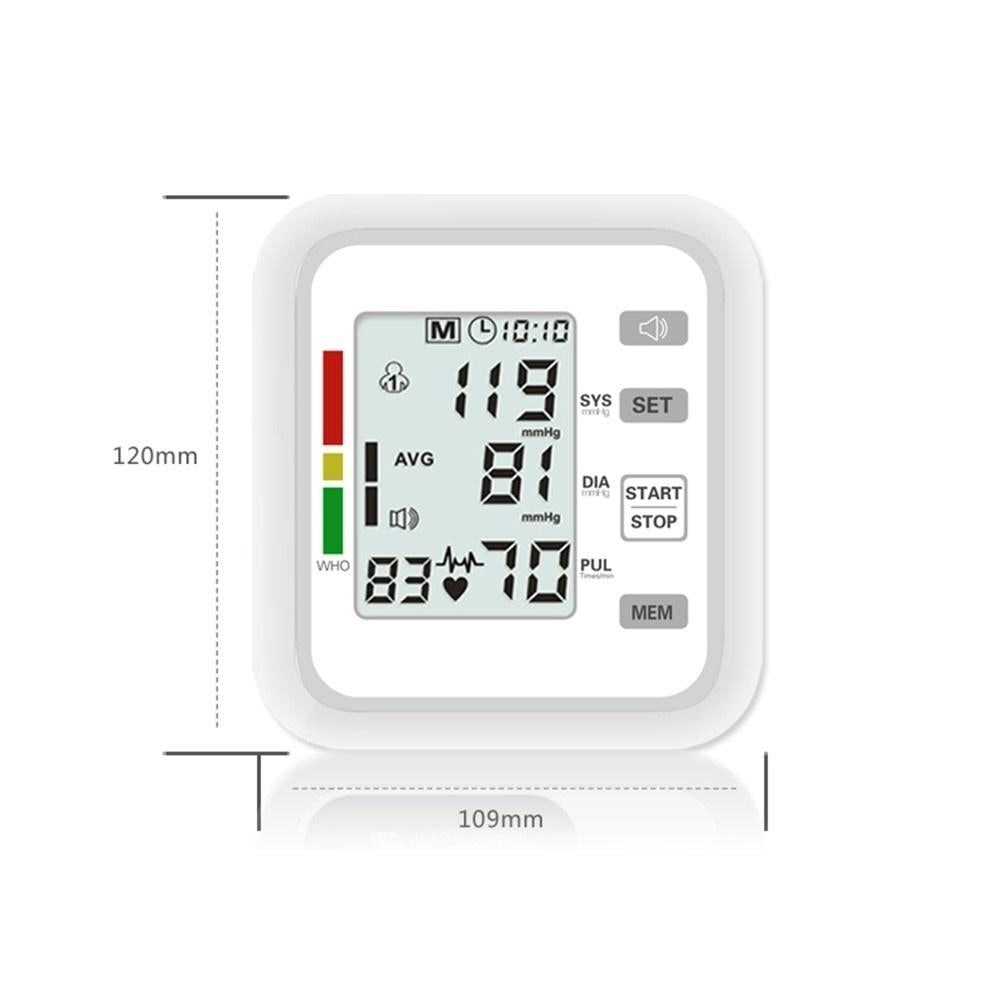 Upper Arm Style Automatic Electronic Blood Pressure Monitor with Large LCD Display Digital Intelligent Blood Pressure Image 5