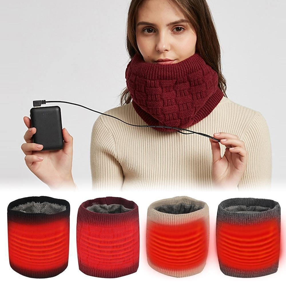 Washable Soft Heated Neck Scarf, Rechargable Image 1