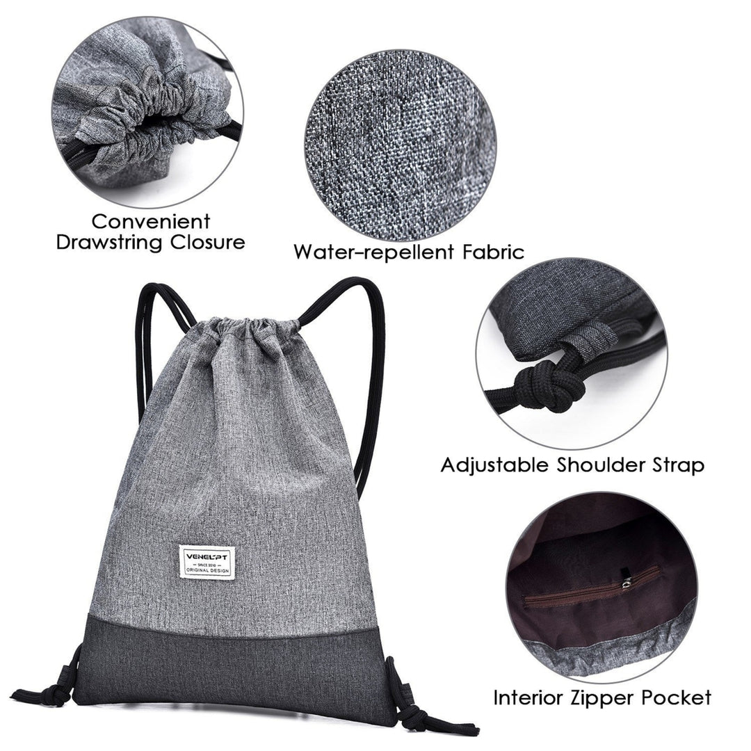 Water-resistant Drawstring Backpack Bag DTTT Image 5