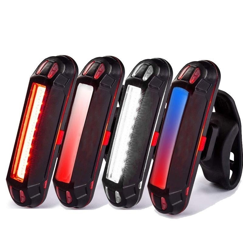 Waterproof Bike Tail 500mAh Rear USB Charging 5 Modes Flashlight With COB Lamp Image 1