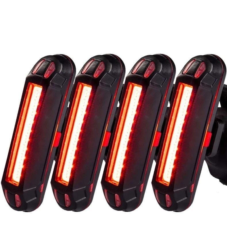 Waterproof Bike Tail 500mAh Rear USB Charging 5 Modes Flashlight With COB Lamp Image 2