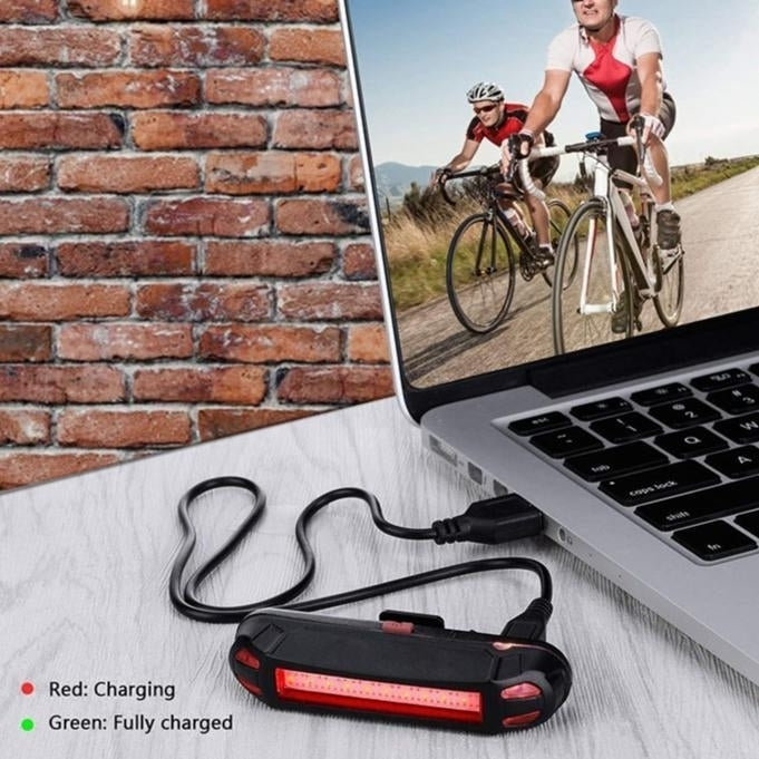 Waterproof Bike Tail 500mAh Rear USB Charging 5 Modes Flashlight With COB Lamp Image 9