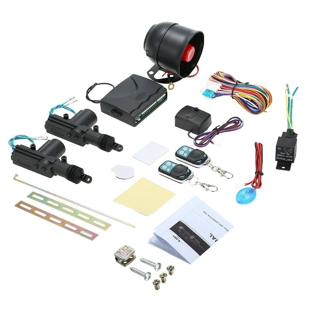 Car Alarm + 2 Door Remote Central Locking Kit Image 3