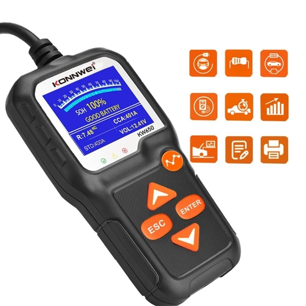 Car Battery Tester 12V Auto Load on Cranking System and Charging Scan Tool Image 2