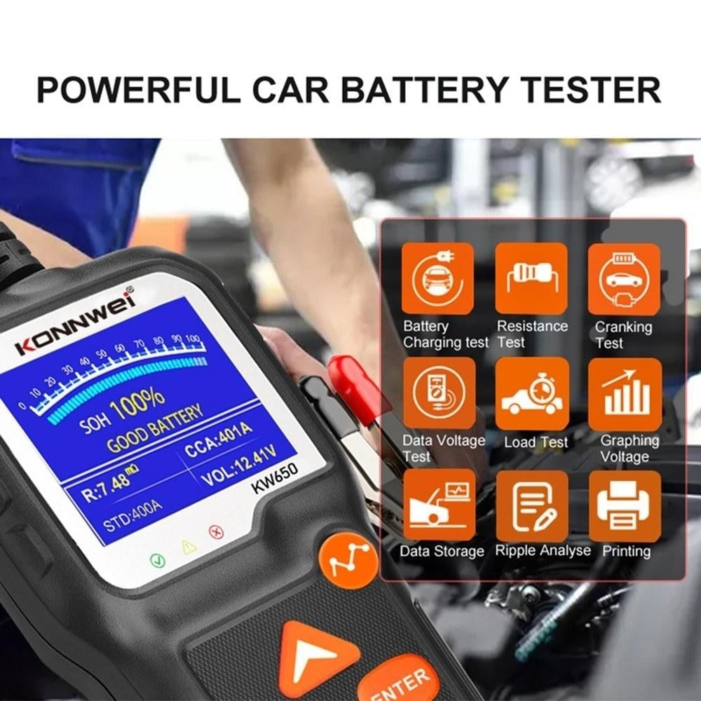 Car Battery Tester 12V Auto Load on Cranking System and Charging Scan Tool Image 8