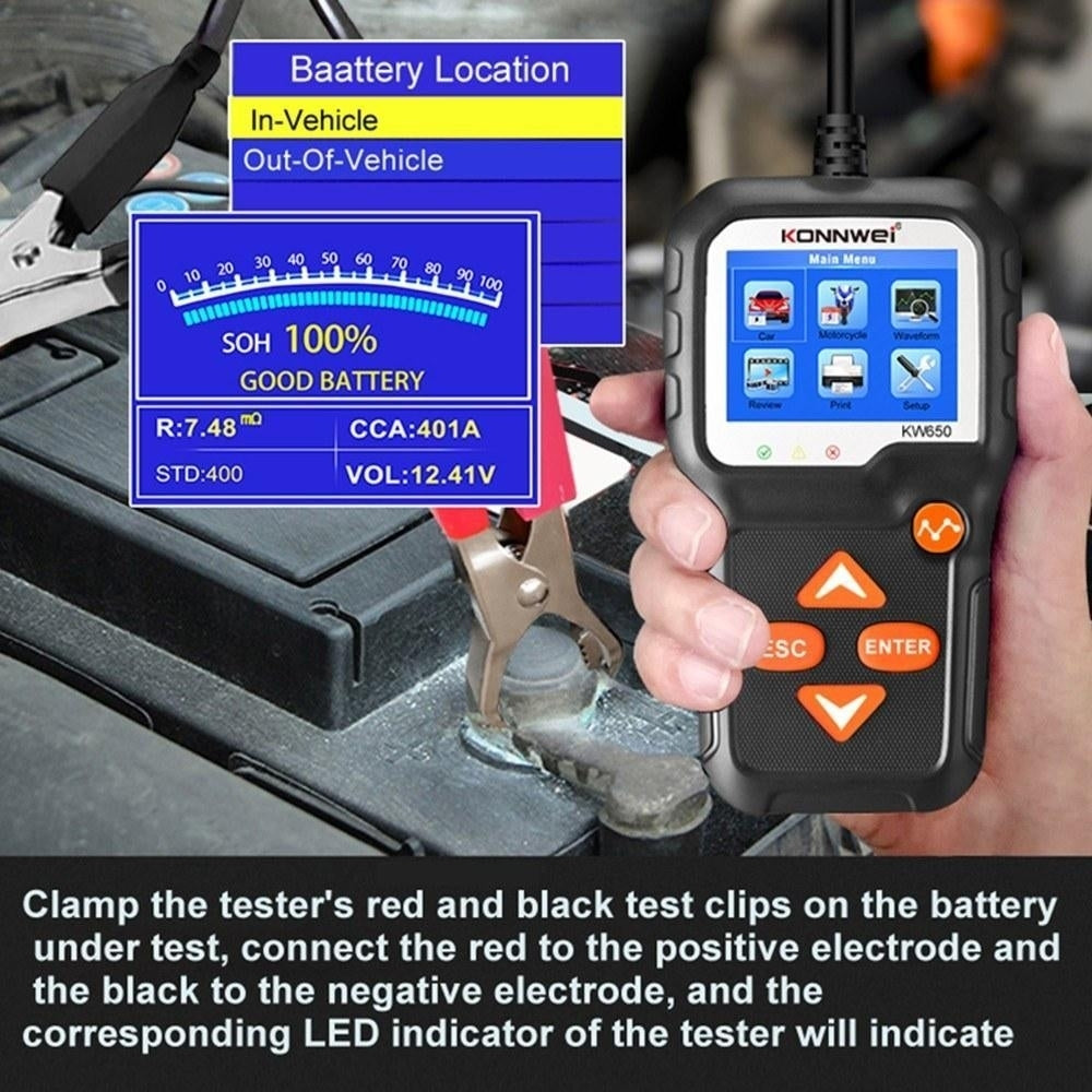 Car Battery Tester 12V Auto Load on Cranking System and Charging Scan Tool Image 9