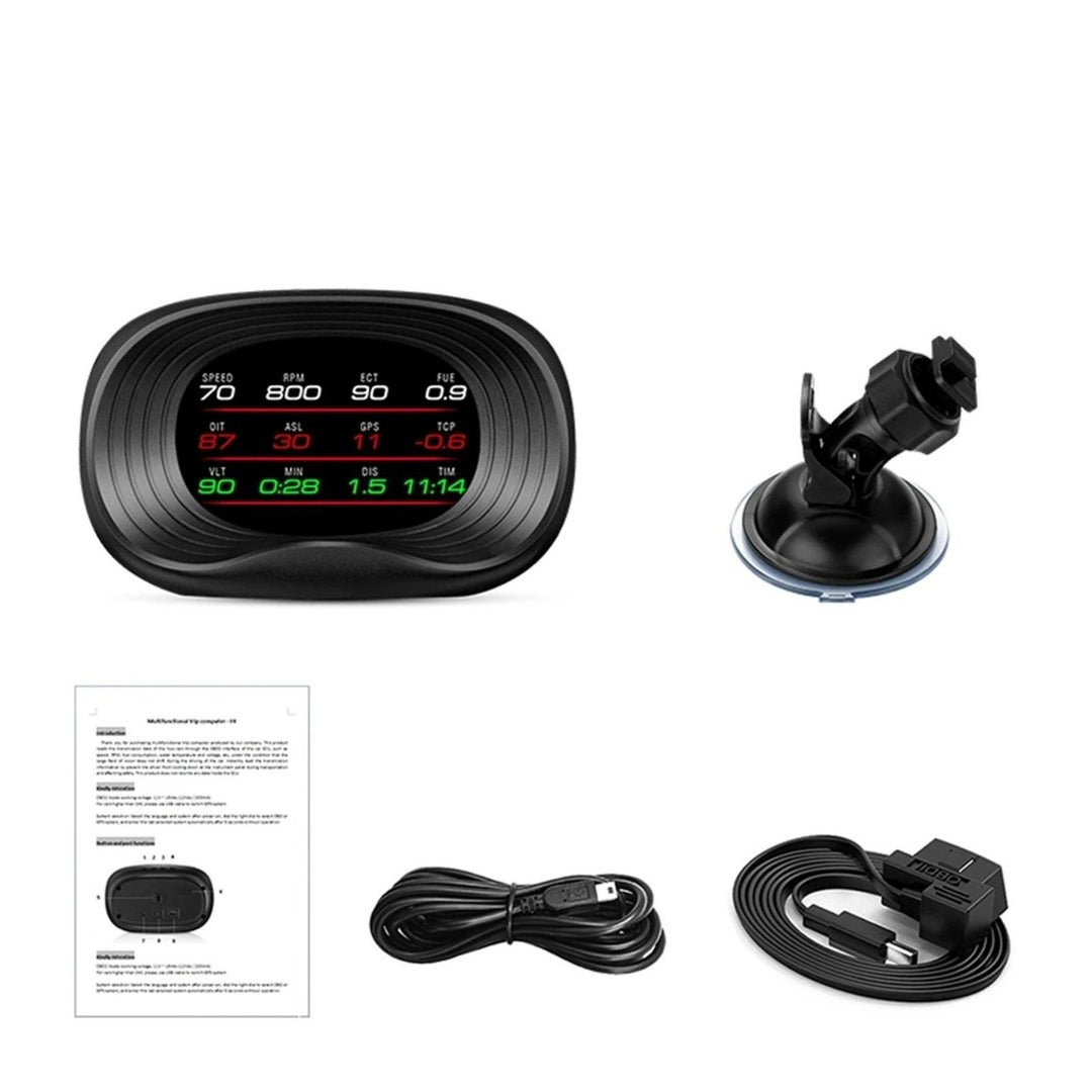 Car HUD Display, OBD+GPS Dual System Head Up Display High Definition Speedometer Diagnostic Tool Image 4