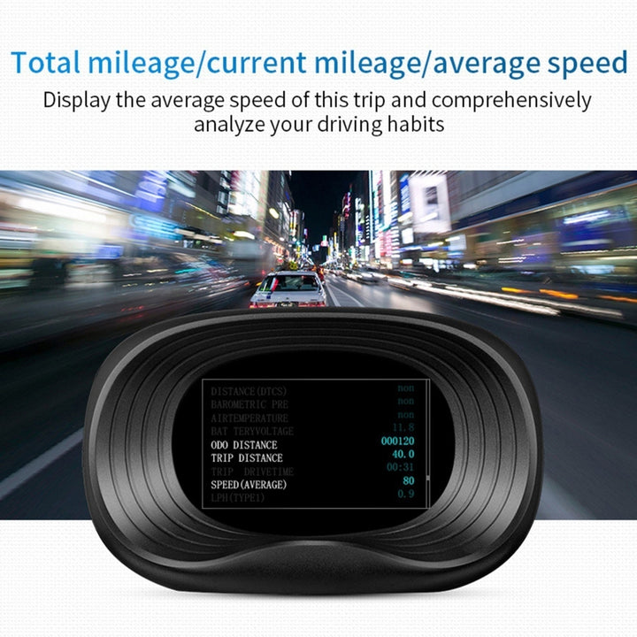 Car HUD Display, OBD+GPS Dual System Head Up Display High Definition Speedometer Diagnostic Tool Image 10