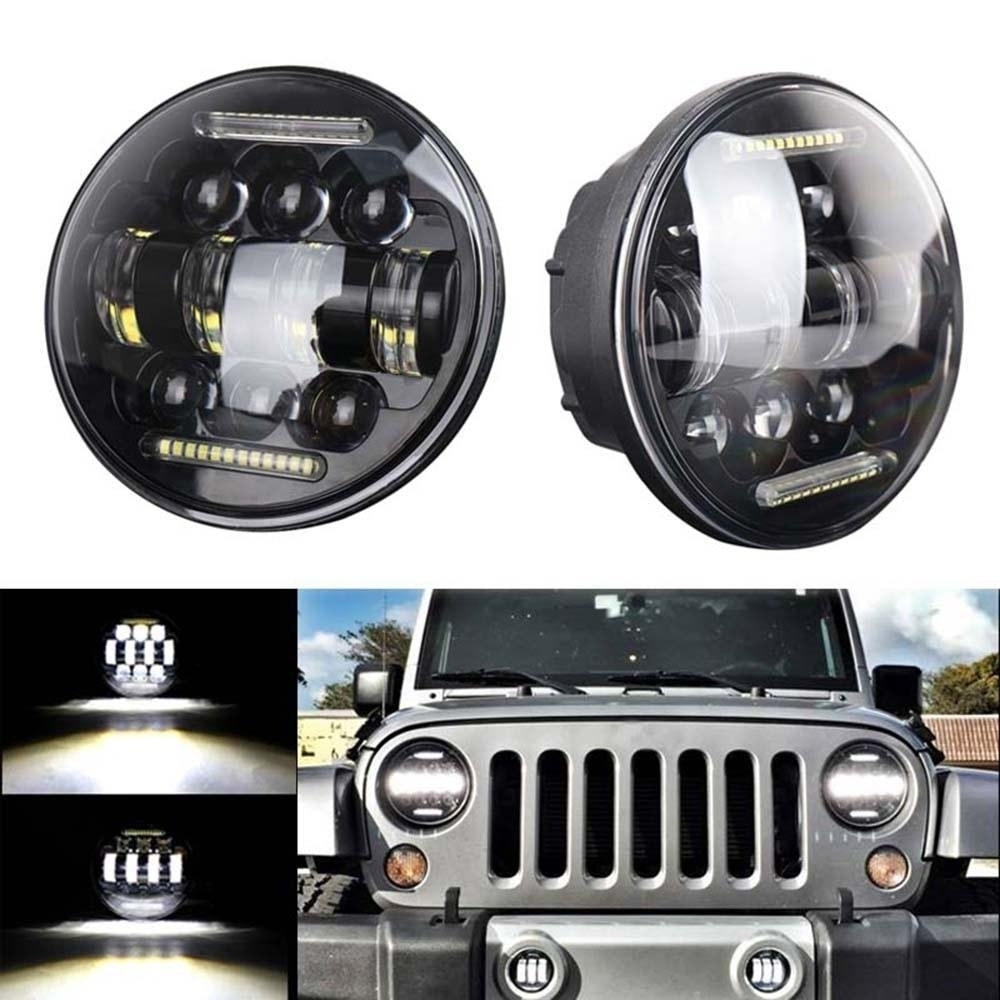 Car LED Headlight Bulbs Driving Lamp 5.75 Inch 66W Headlamps for JEEP Wrangler JK 1997-2017 Image 9