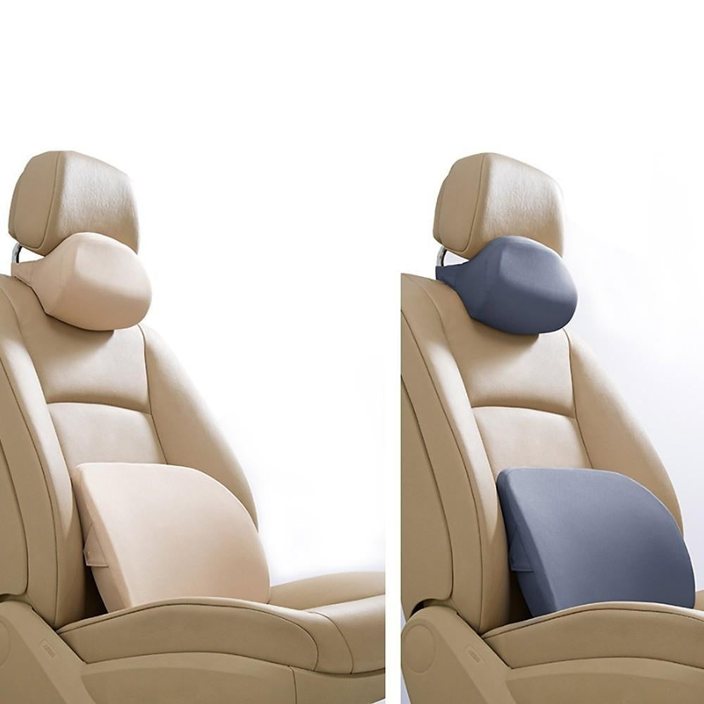 Car Lumbar Support Pillow Headrest Neck Pillow Kit Image 4