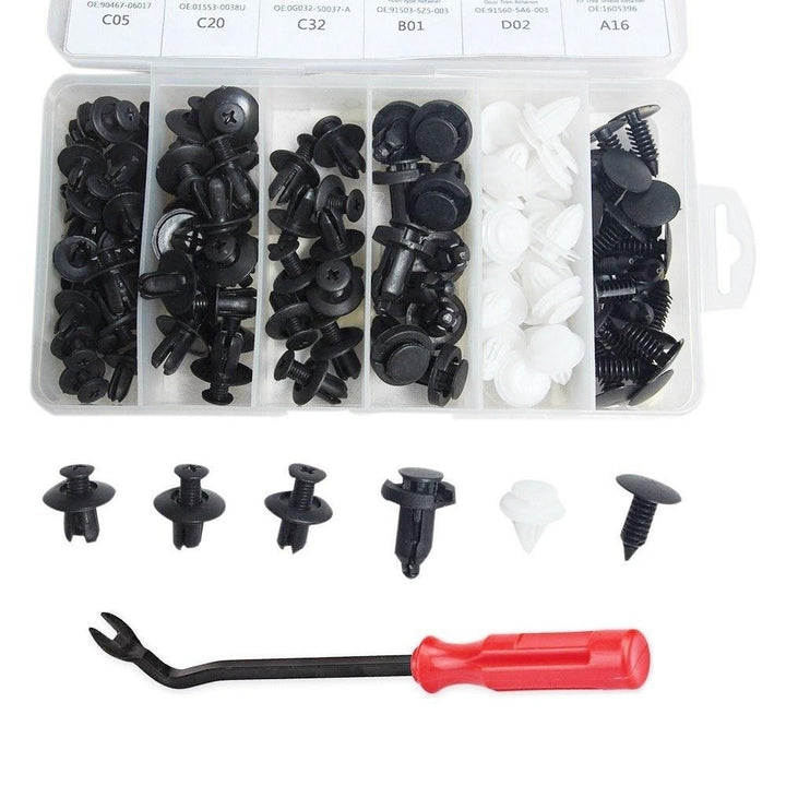 Car Retainer clips Body Plastic Rivets Fasteners Push Bumper Door Trim Panel Screws with Removal Tool 100 Pcs Image 6