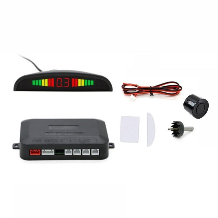 Car Sensor Backup Reverse Rear View Radar Alarm System Kit Digital Display Black Image 1