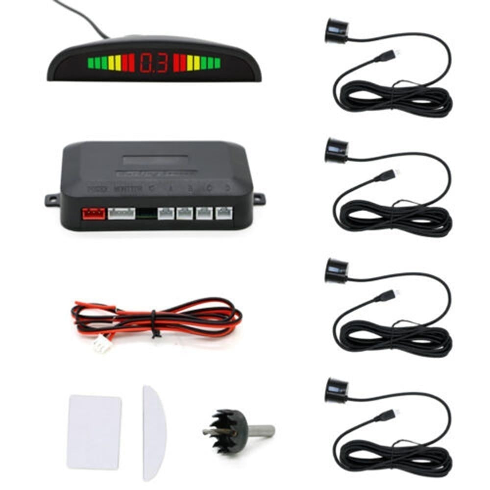 Car Sensor Backup Reverse Rear View Radar Alarm System Kit Digital Display Black Image 3