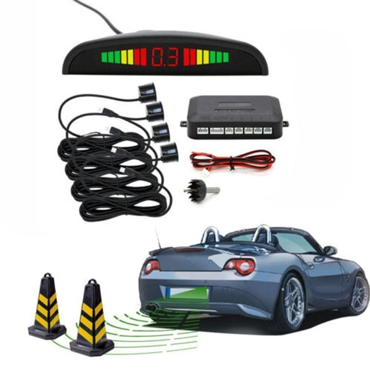 Car Sensor Backup Reverse Rear View Radar Alarm System Kit Digital Display Black Image 4