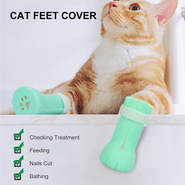 Cat Anti-Scratch Shoes with Magic Strip Adjustable Silicone Pet Grooming Scratching Restraint Booties Image 10