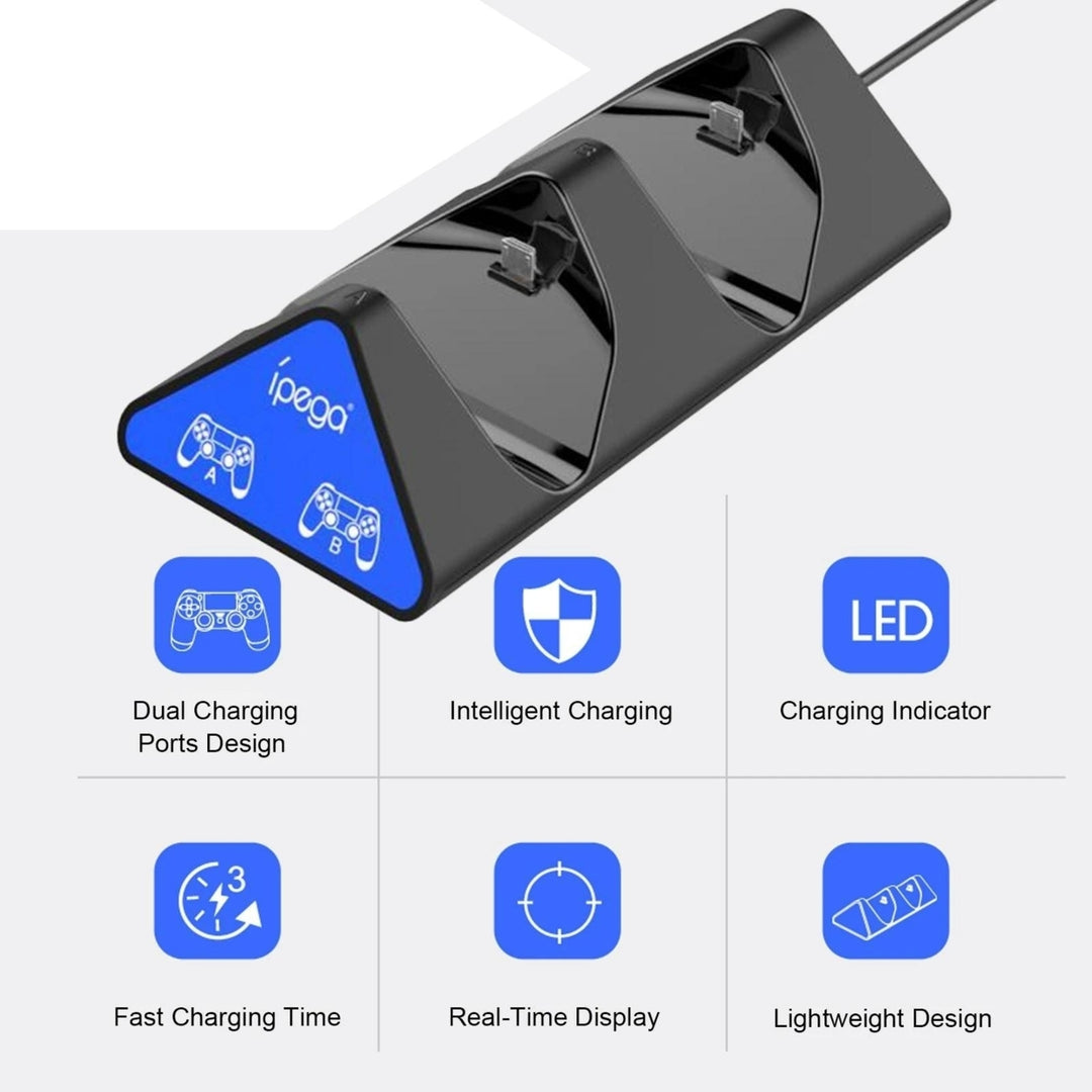 Controller Charger with Dual Charging Ports with LED-Indicator Replacement for PS4 Image 3