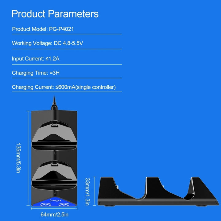 Controller Charger with Dual Charging Ports with LED-Indicator Replacement for PS4 Image 5
