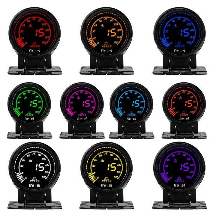 Design 2" 52mm EVO LED 10 Colors Oil Press Gauge 0-150PSI Pressure Meter Image 5