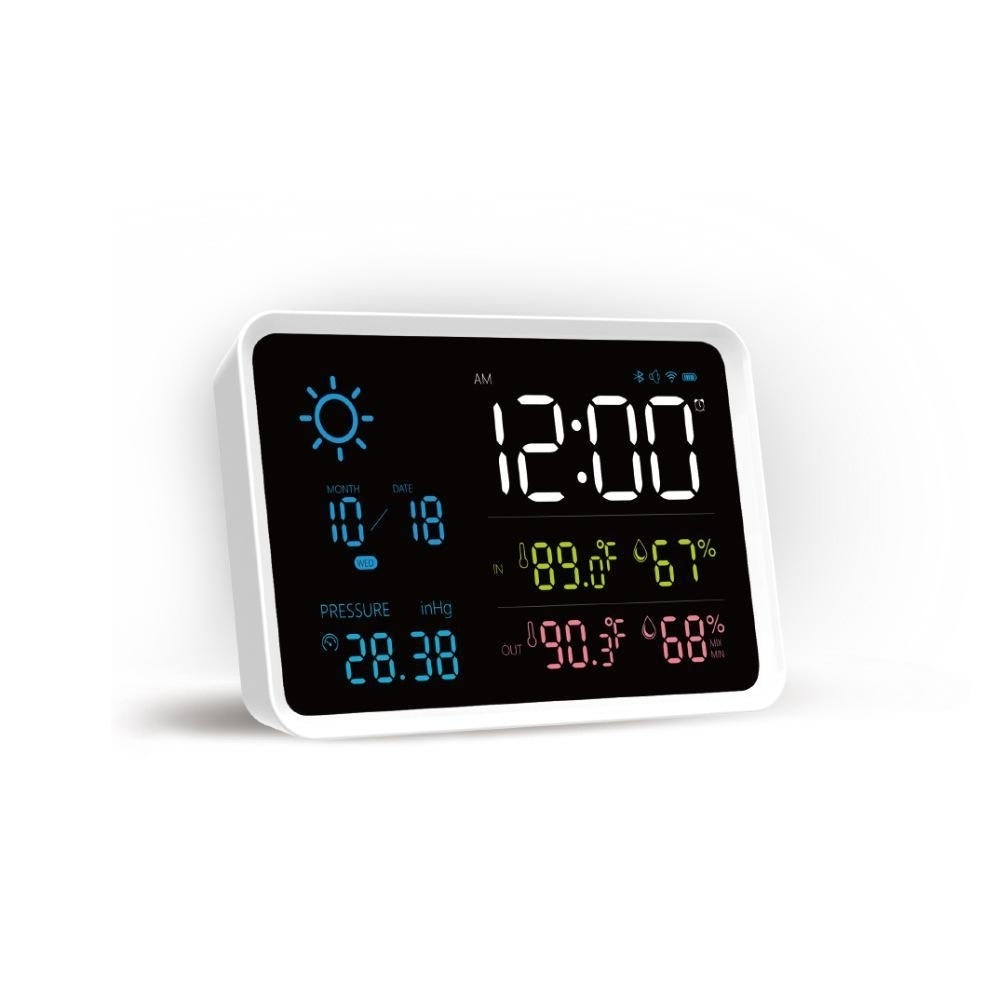 Digital LCD Alarm Clock With Weather Forecast And Temperature Display Image 2