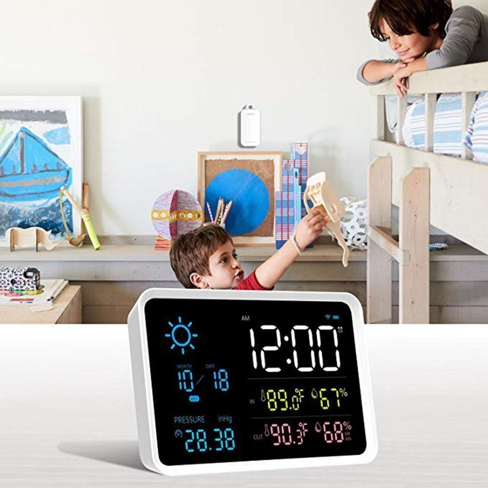 Digital LCD Alarm Clock With Weather Forecast And Temperature Display Image 5