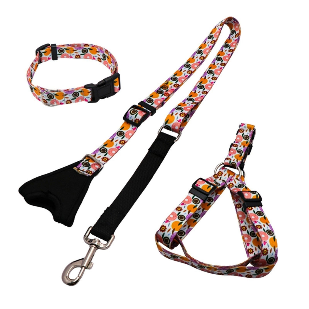 Dog Pulling Rope Chest Collar Three-Piece Leash Buffer Retractable Reflective Traction Belt Image 1