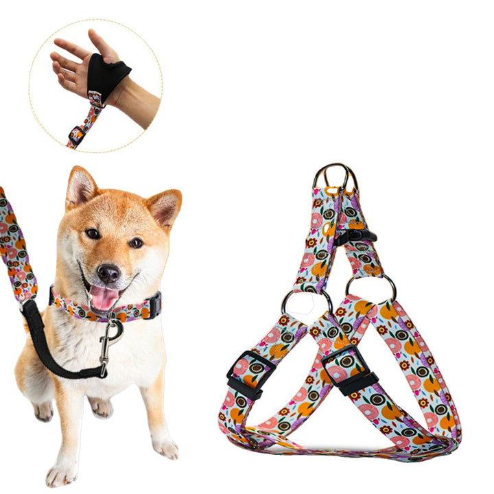 Dog Pulling Rope Chest Collar Three-Piece Leash Buffer Retractable Reflective Traction Belt Image 4