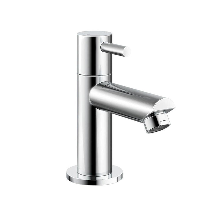 Elegant Chromed Twin Pair Bathroom Faucet Mount Basin Sink Double Tap for Hot and Cold Water Image 1