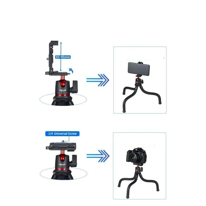 Flexible Octopus Tripod Stand 1,4 Inch Screw 2-in-1 Platform Design 360 Adjustment Ballhead Image 7