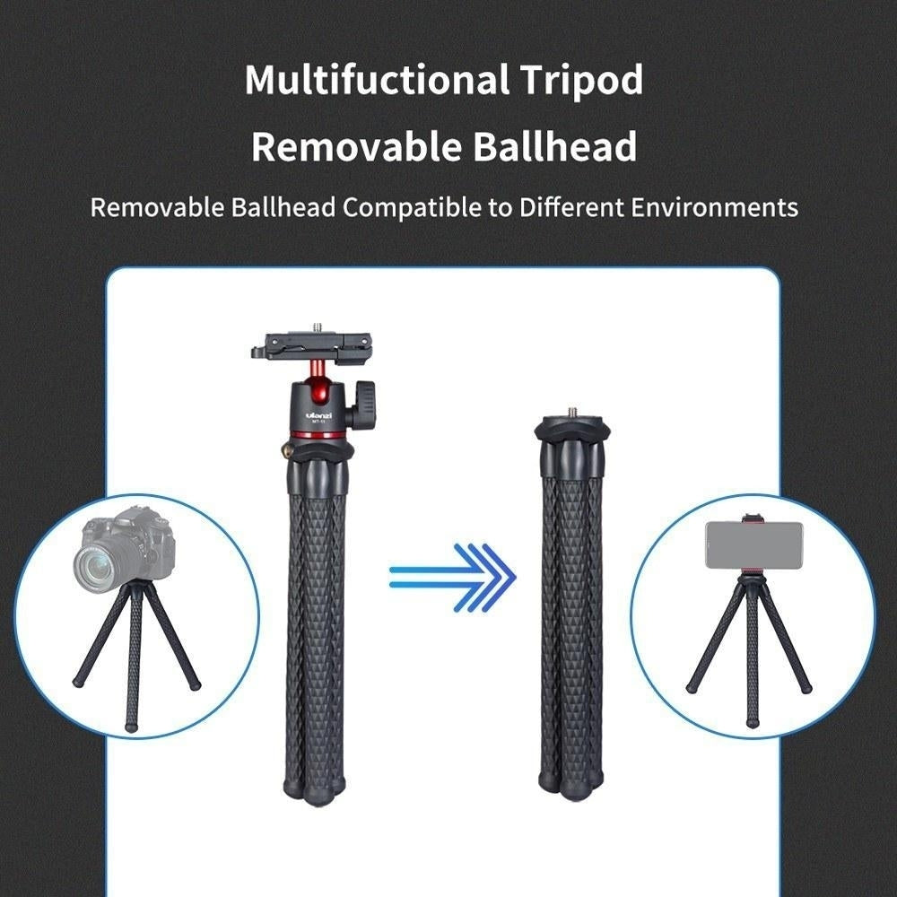 Flexible Octopus Tripod Stand 1,4 Inch Screw 2-in-1 Platform Design 360 Adjustment Ballhead Image 10