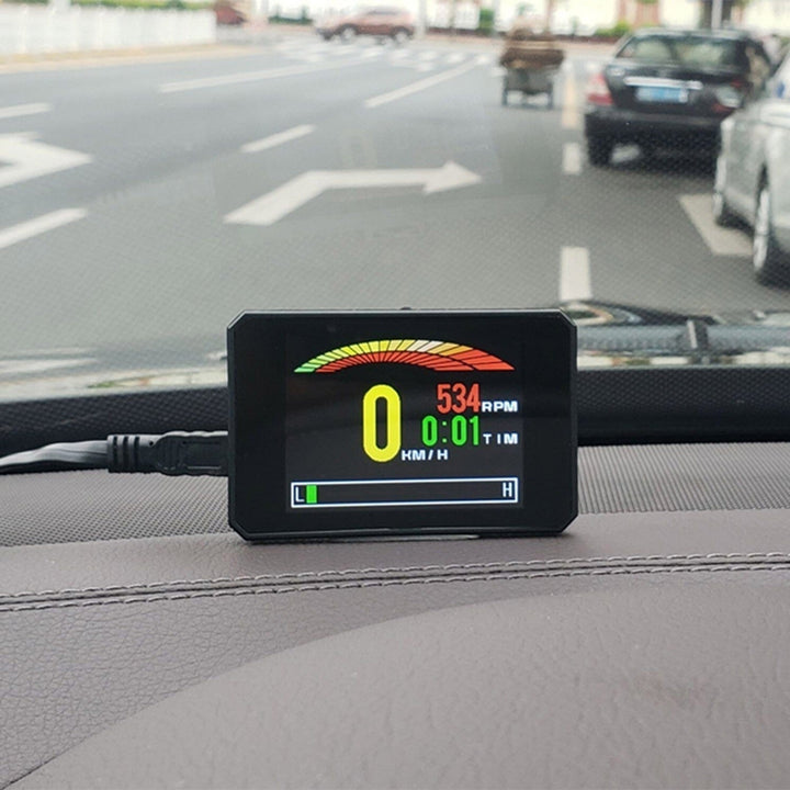 Head up Display OBD Smart HUD Auto Digital Meter OBD2 Port Warning Windshield Alarm System Image 7