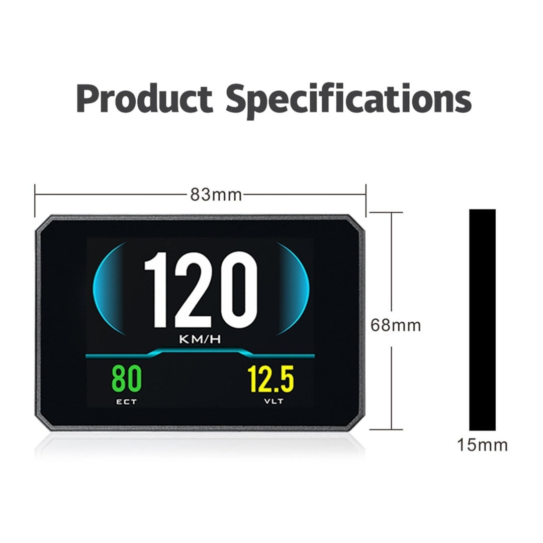 Head up Display OBD Smart HUD Auto Digital Meter OBD2 Port Warning Windshield Alarm System Image 9