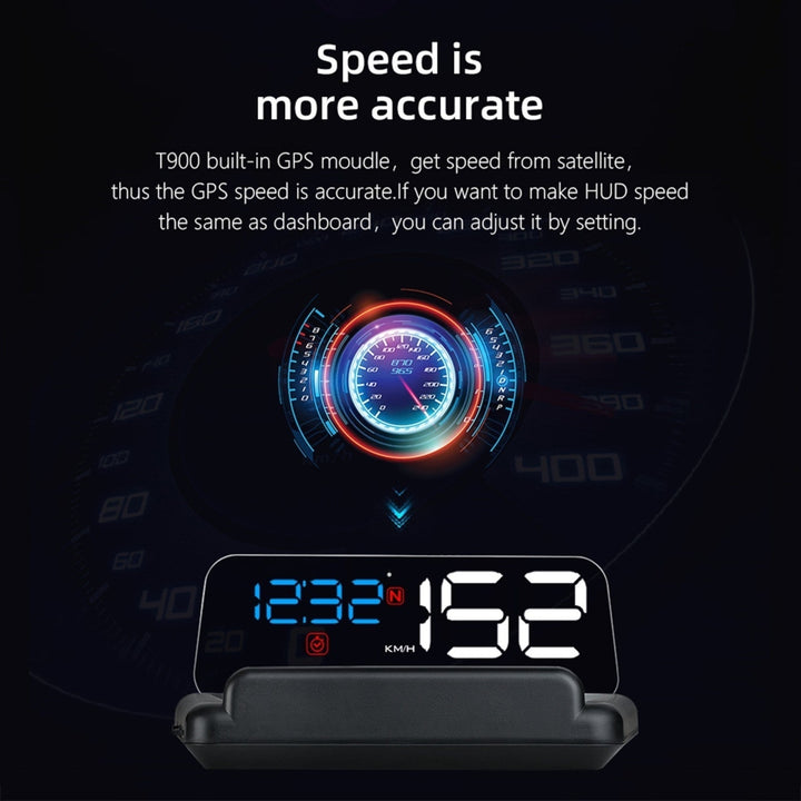 HUD Head Up Display High Definition Speedometer Car Safe Driving Computer Speed and Voltage Alarm 3D Reflection Image 4