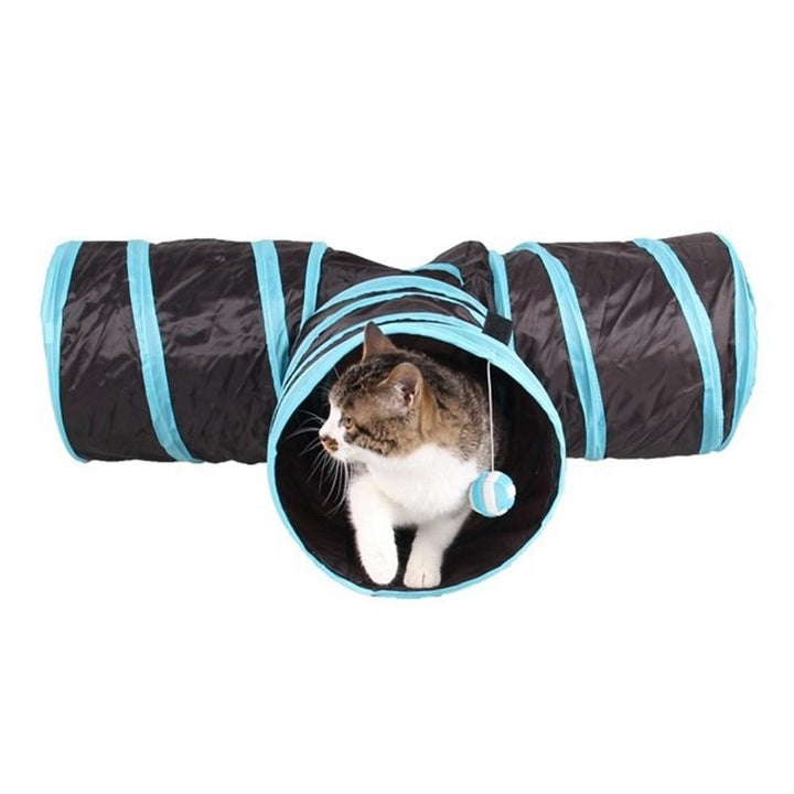 Indoor Cat Tunnel 3 Way Pet Play Tunnel Collapsible Tunnel Image 1