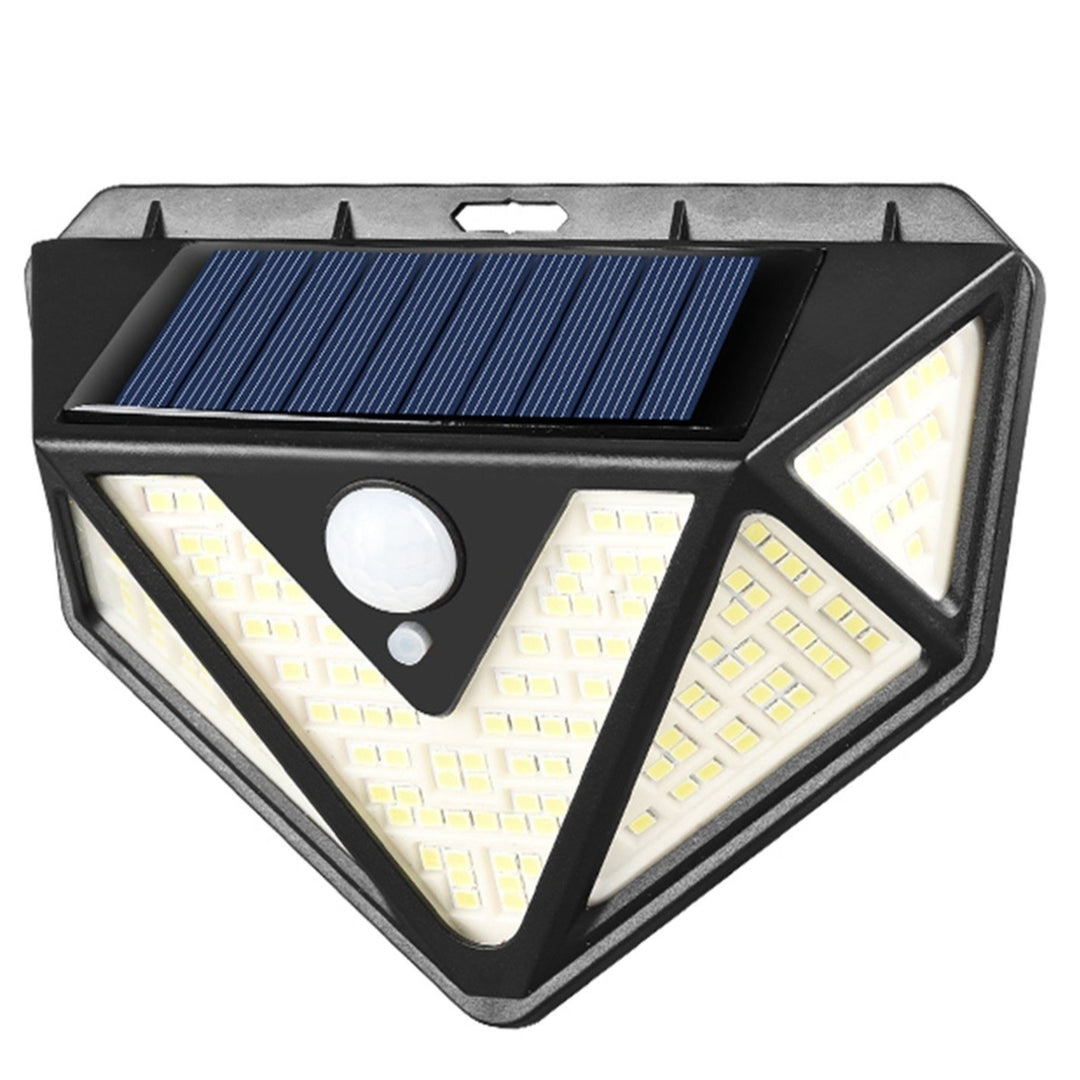 IP65 Solar Body Induction Wall Lamp Patio Stair Light 5 Illumination Surfaces 166 LEDs Image 1