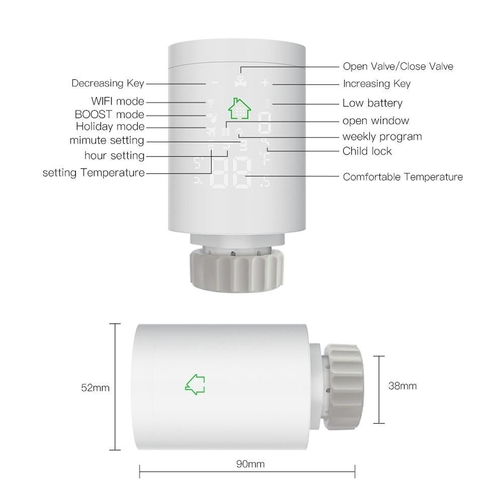 Intelligent Radiator Actuator Programmable Thermostatic Valve Temperature Controller Voice Control via Alexa Image 8