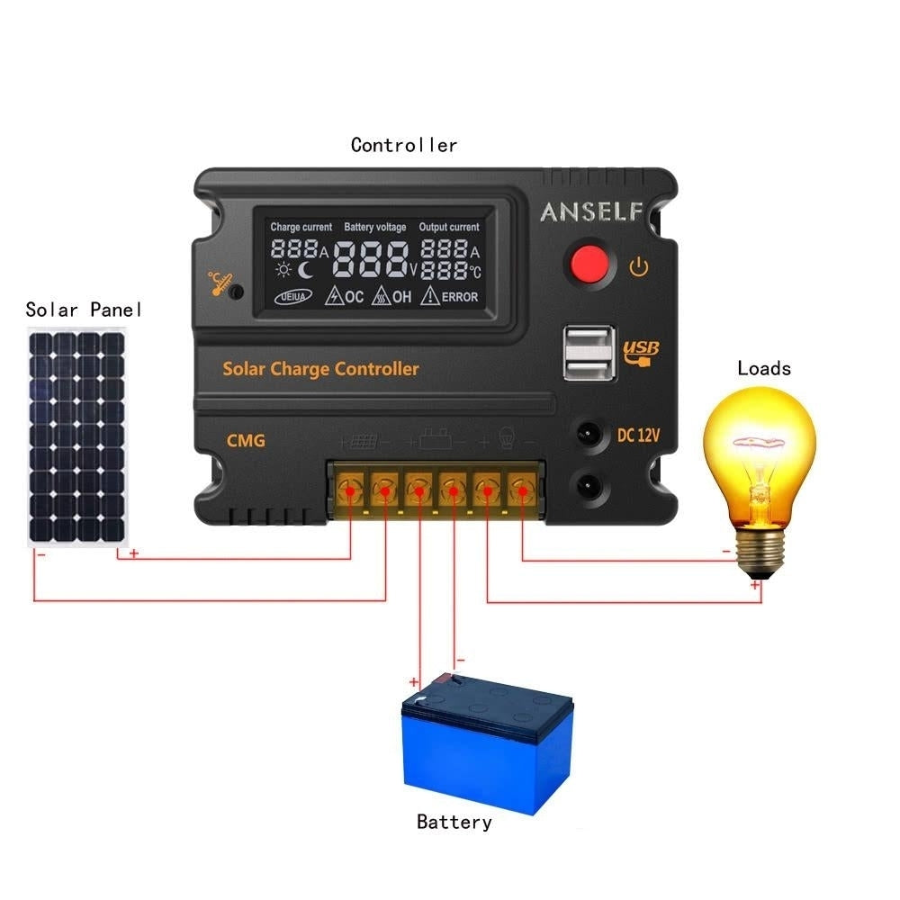 LCD Solar Charge Controller Auto Switch Overload Protection Temperature Compensation Image 12