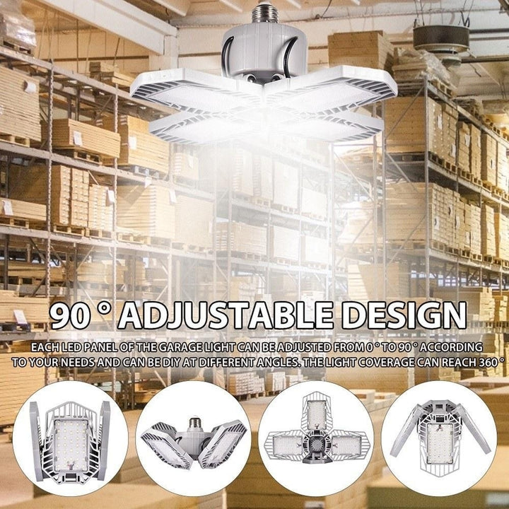 LED Garage Light Foldable Deformable Ceiling Lamp with 4 Adjustable Panels 60W Image 9