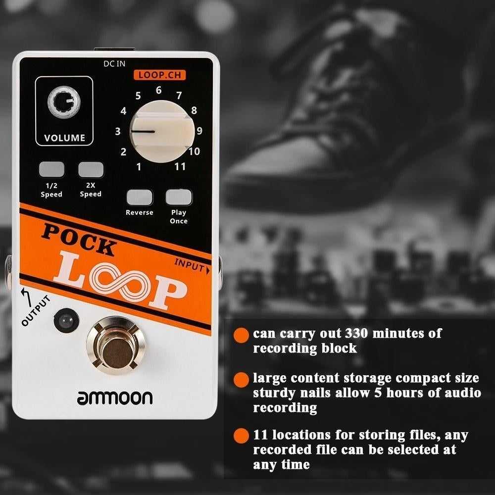 LOOP Looper Guitar Effect Pedal 11 Loopers Recording Time Supports 1,2 and 2X Speed Playback Reverse Functions True Image 10