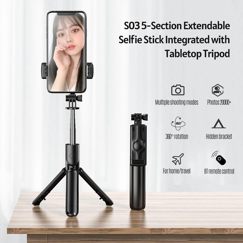 Mini 5-Section Extendable Selfie Stick Integrated Image 8