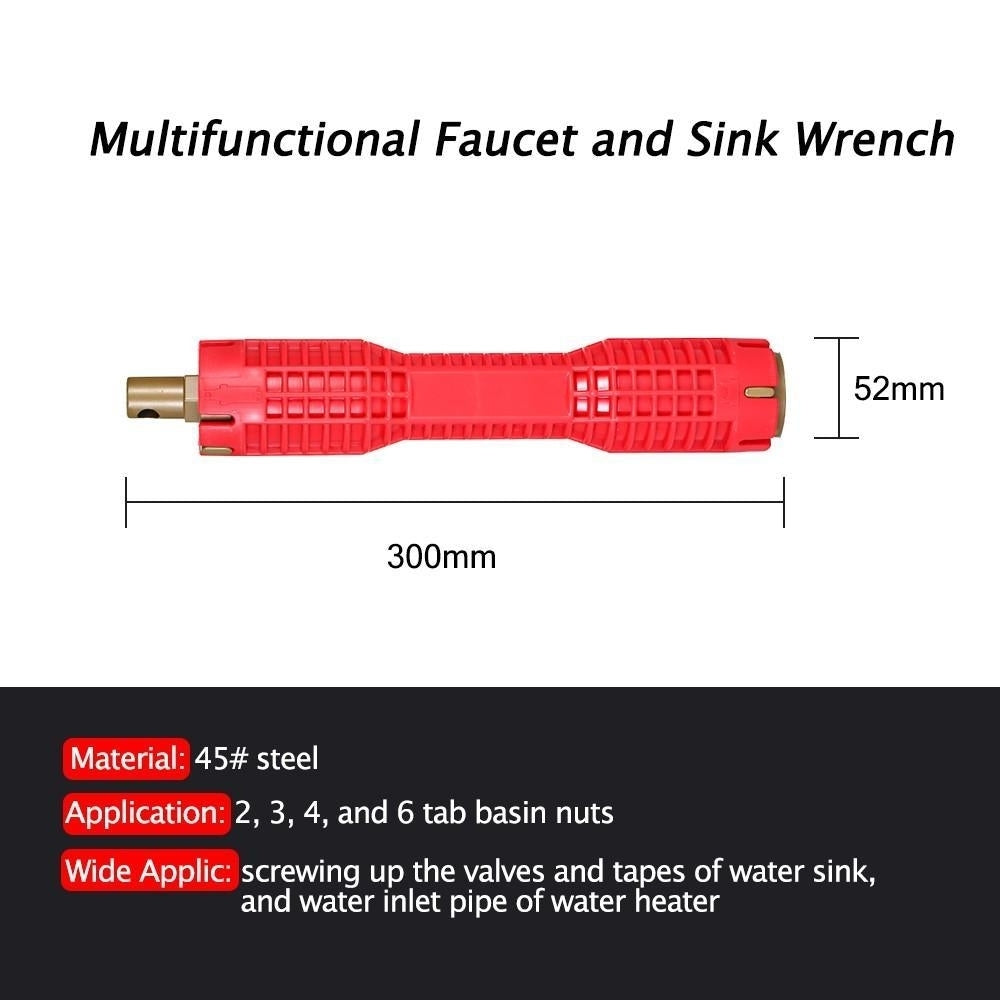 Multi-functional Wrench Tool Faucet and Sink Installer Water Heater Disassembling Image 7