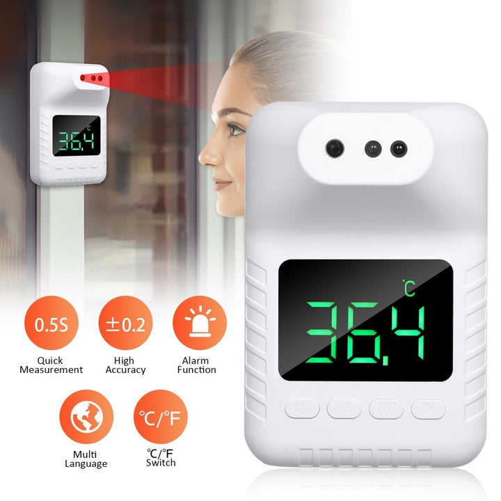 Non-contact Infrared Thermometer Wall-Mounted Automatic Forehead Thermometers Image 12