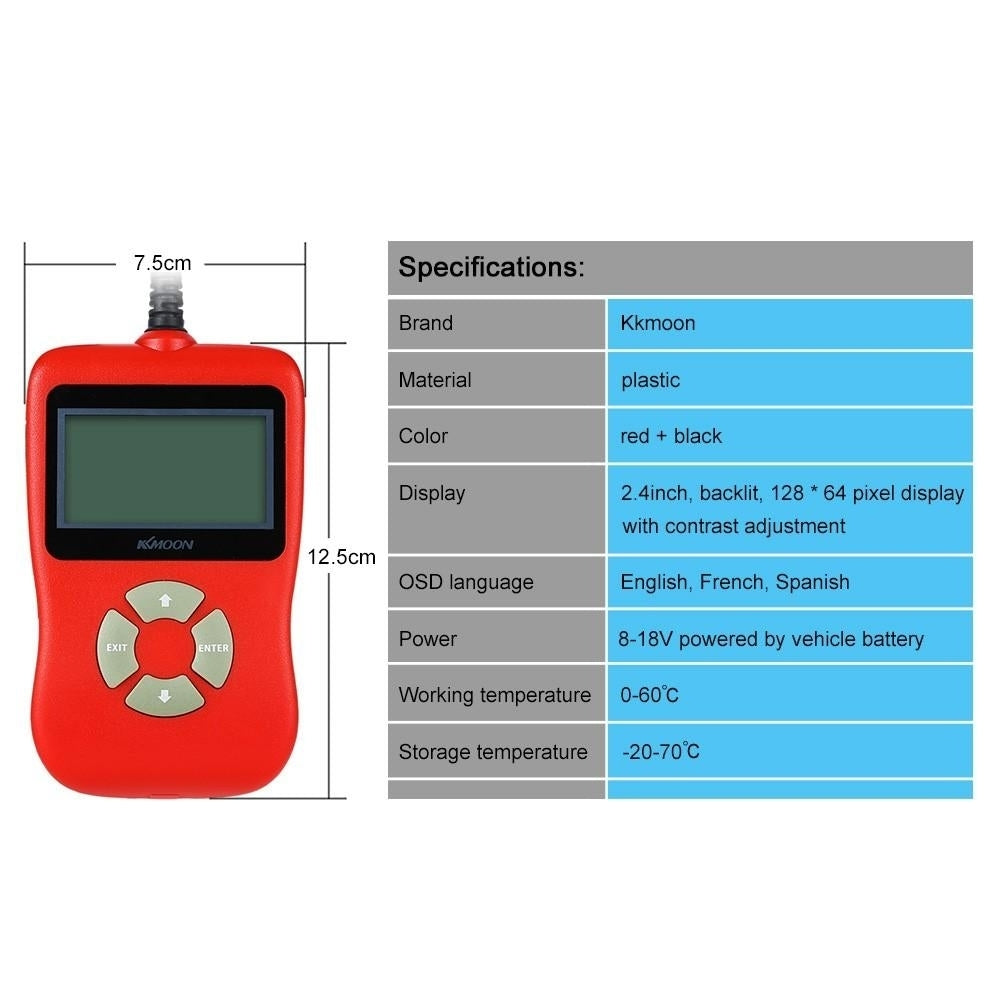 OBDII EOBD Car Diagnostic Scan Tool Code Read Scanner Trouble Codes Image 6