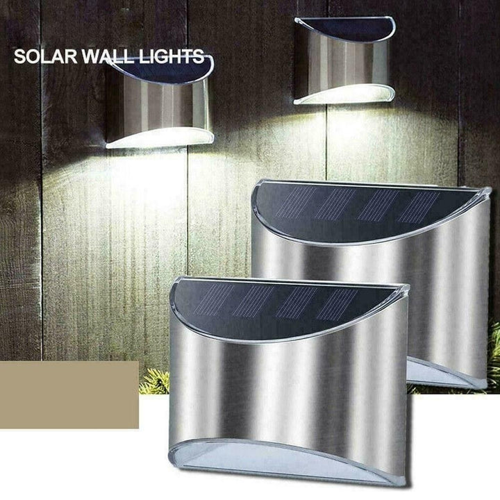 Outdoor Stainless Steel Solar Wall Lamp Waterproof Yard Garden Lighting Pack 2 Image 4