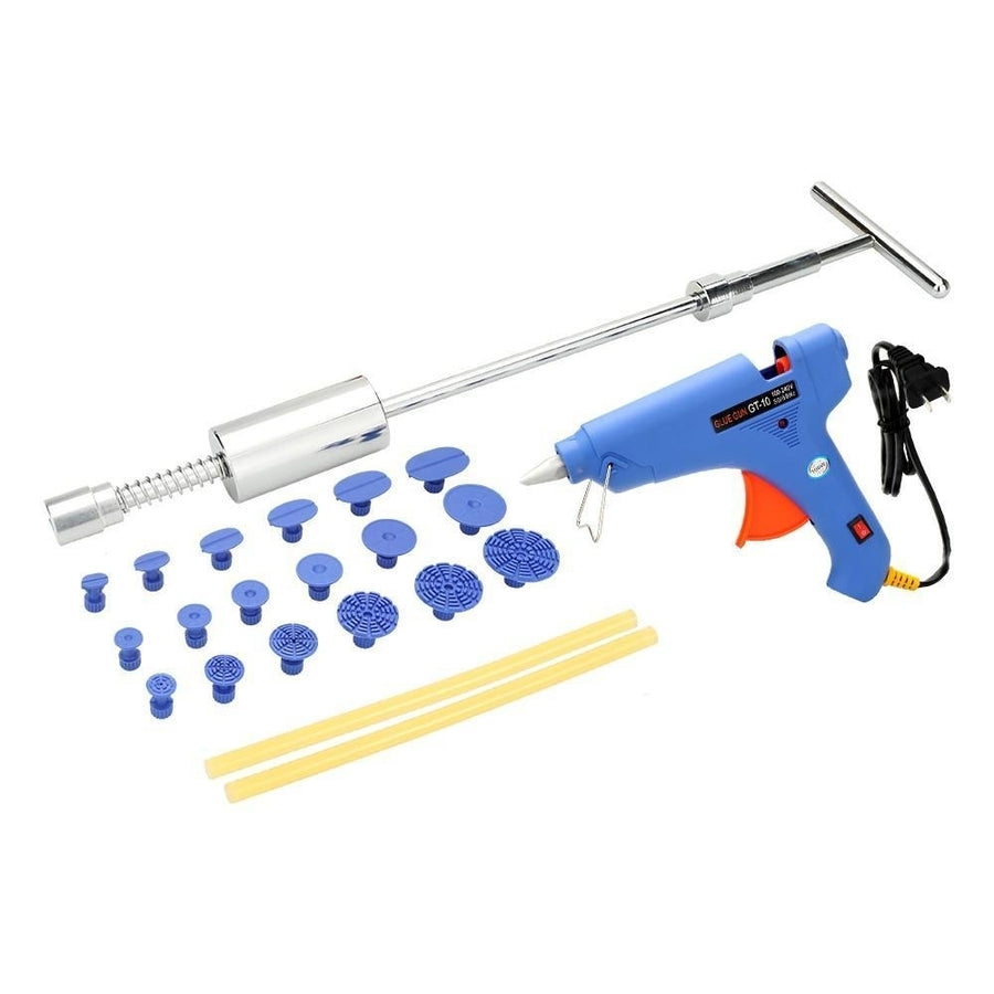 Paintless Car Dent Repair Tool Kit Slide Hammer Puller Tabs Hot Melt Glue Gun with Sticks Image 1