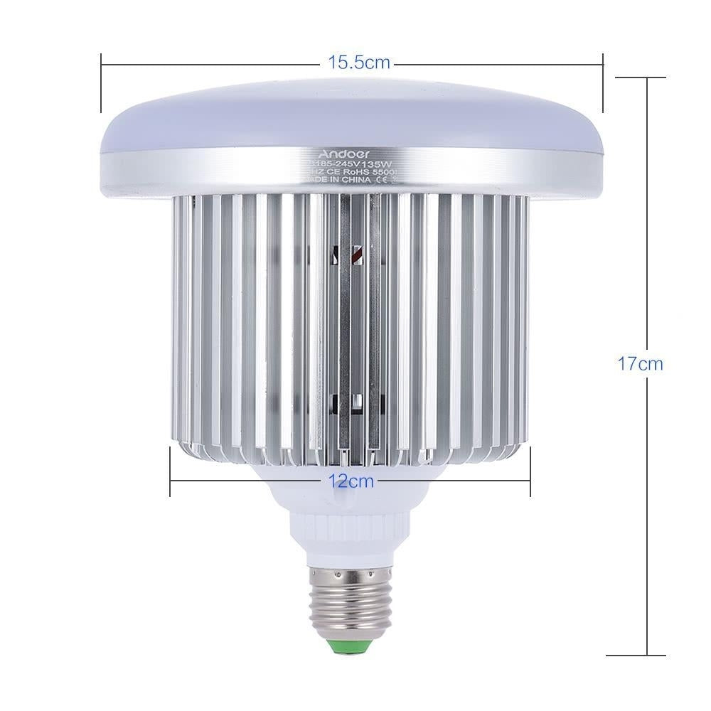 Photo Studio Photography 135W LED Lamp Light Bulb 132 Beads 5500K E27 Image 6