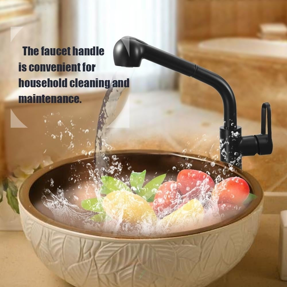 Pull Out Single Connection Bathroom Tap Vertical Installation Rotatable Pull Out Water Faucet Image 11