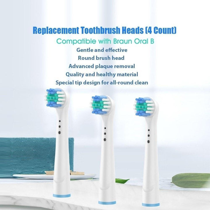 Replacement Toothbrush Heads Soft Bristles Compatible with Braun Oral B 4 Pack Image 7