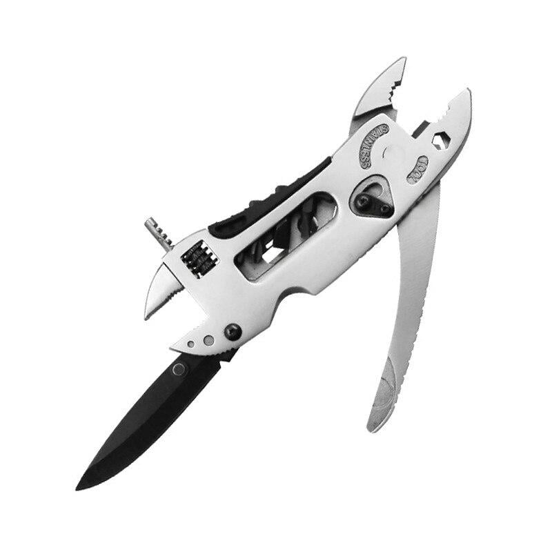 Silver Mini Bent Multi-functional Tool 9 In 1 Multitool Keychain Plier Screwdriver Pocket Tools Image 2