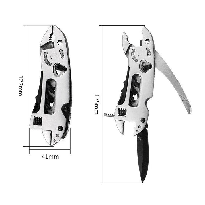 Silver Mini Bent Multi-functional Tool 9 In 1 Multitool Keychain Plier Screwdriver Pocket Tools Image 3